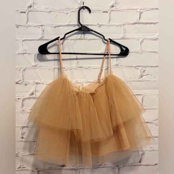 Anthropologie Tops - Anthologie Light Pink Tulle Spaghetti Strap Top – Size Medium